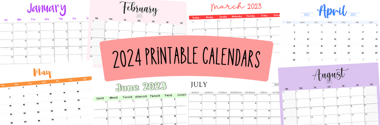 Printable monthly calendars 2024