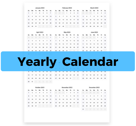 Printable yearly calendars 2024