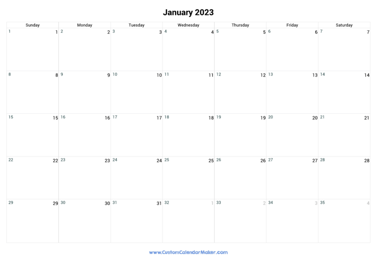 January 2023 Day Number Of The Year Calendar