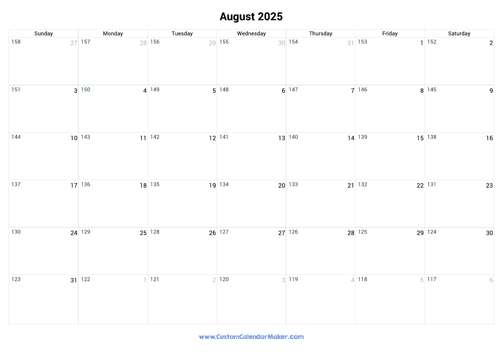 august-2025-remaining-days-calendar