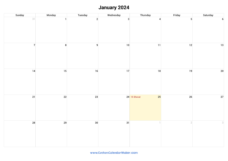 January 2024 calendar with jewish holidays
