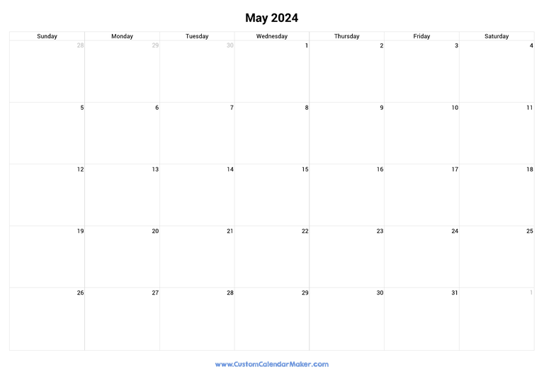 May calendar 2024 with Australian National Holidays