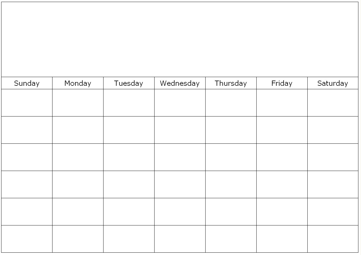 Monthly blank calendar template page, print an empty month calendar