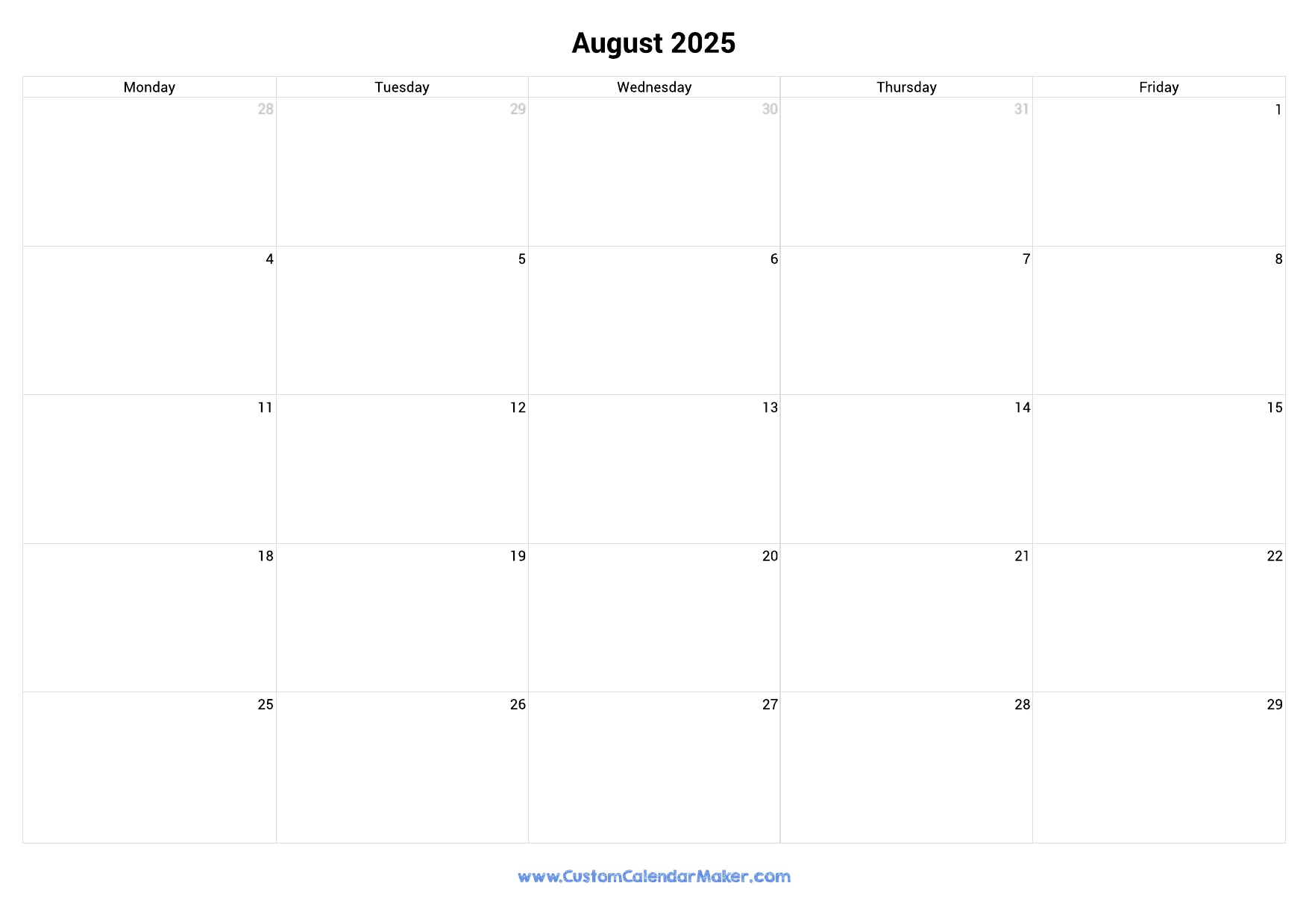 august-2025-calendar-weekdays-only-monday-to-friday