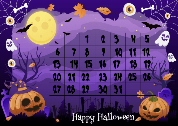 Halloween Countdown Calendar 2025 Free DIY Printable halloween-countdown-calendar-2025-free-diy-printable