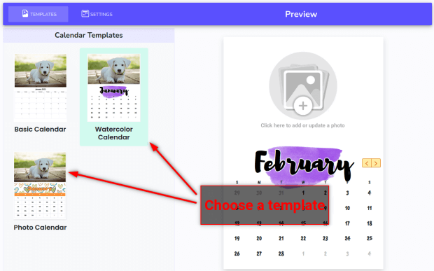 Photo Calendar Creator - logiciel convivial avec +250 modèles